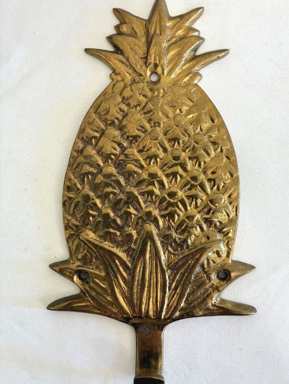 Vintage Solid Brass Pineapple Wall Hook | PWF India | Tropical Brass Home Decor